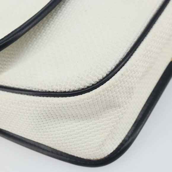 Authentic SAINT LAURENT Shoulder Bag PVC White Gold - Picture 7 of 16